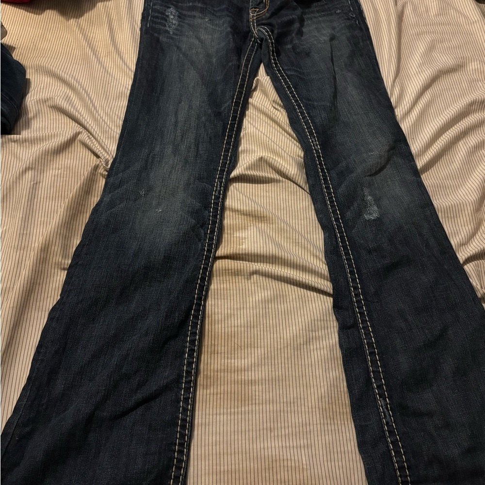 Stylish Blue Flare Wide Leg Jeans
